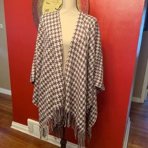 Brown and beige poncho. New - one size